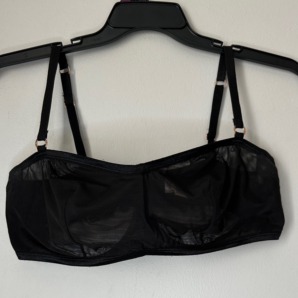 Sofia Elegant Black Sheer Bralette size 42 D